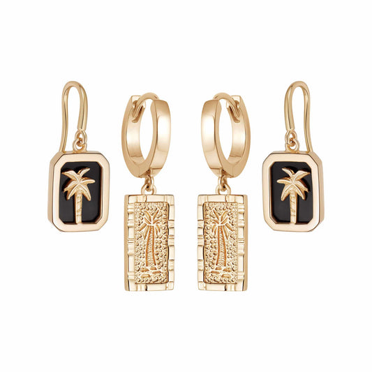 Palm Drop Earring Layering Set