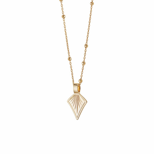 Palm Leaf Bobble Chain Necklace 18ct Gold Plate