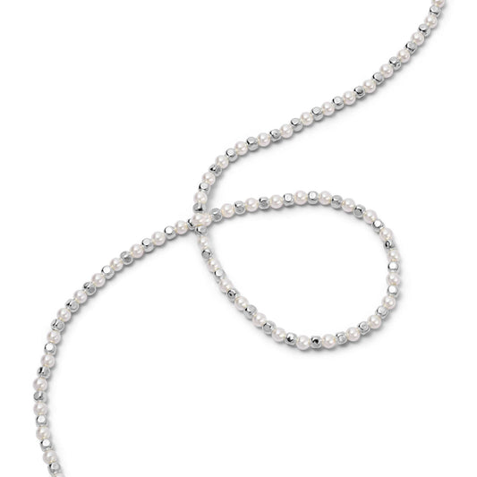 Pearl And Bead Necklace Sterling Silver