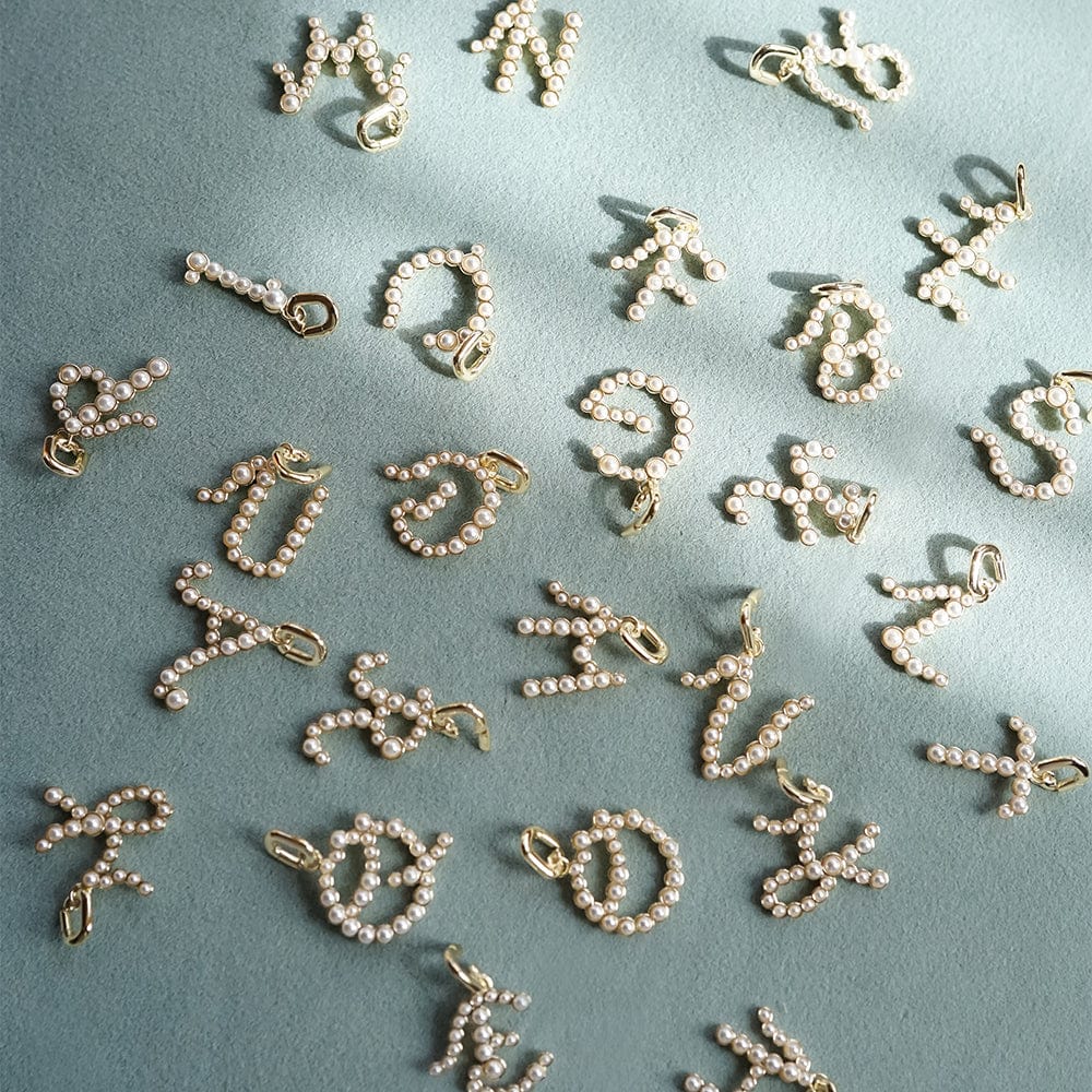 Pearl Initial Charm Pendant 18ct Gold Plate