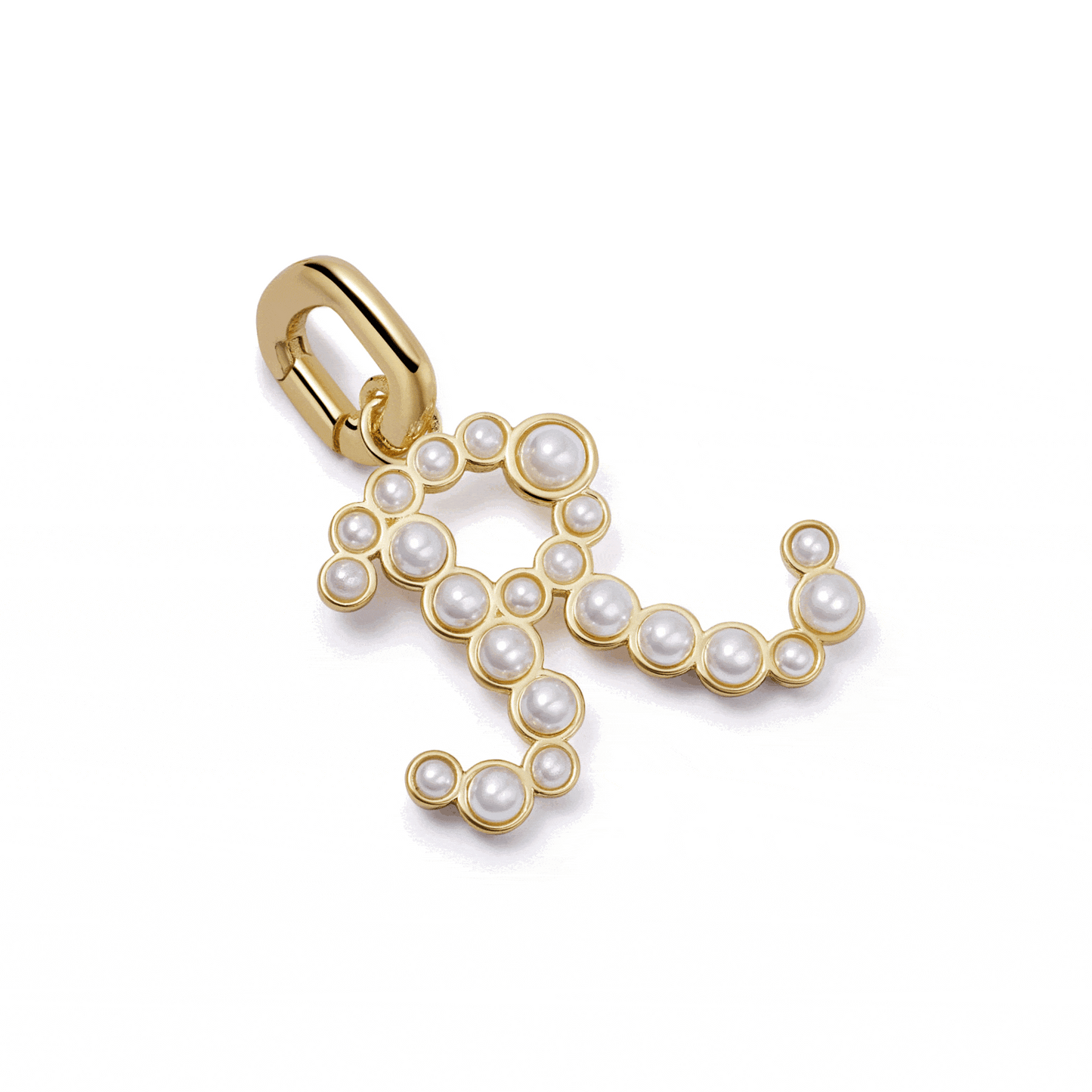 Pearl Initial Charm Pendant 18ct Gold Plate