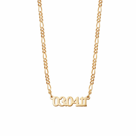 Personalised Date Necklace 18ct Gold Plate