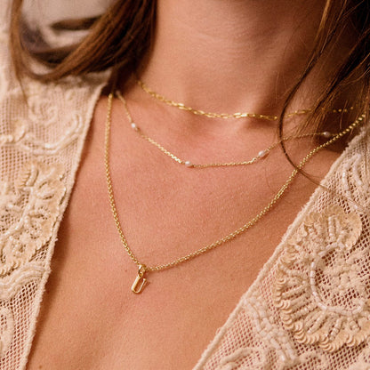 Personalised Initial Charm Pendant 18ct Gold Plate