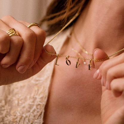 Personalised Initial Charm Pendant 18ct Gold Plate