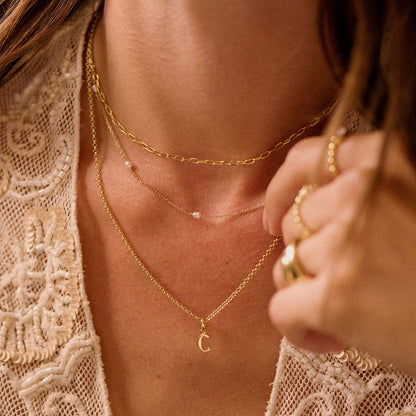 Personalised Initial Charm Pendant 18ct Gold Plate