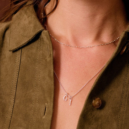 Personalised Initial Charm Pendant Sterling Silver