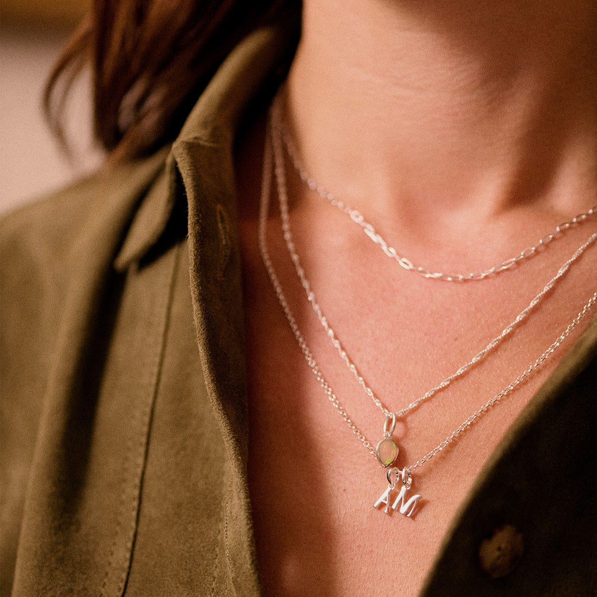 Personalised Initial Charm Pendant Sterling Silver