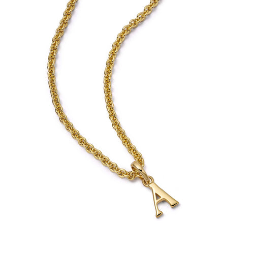 Personalised Initial Pendant Necklace 18ct Gold Plate