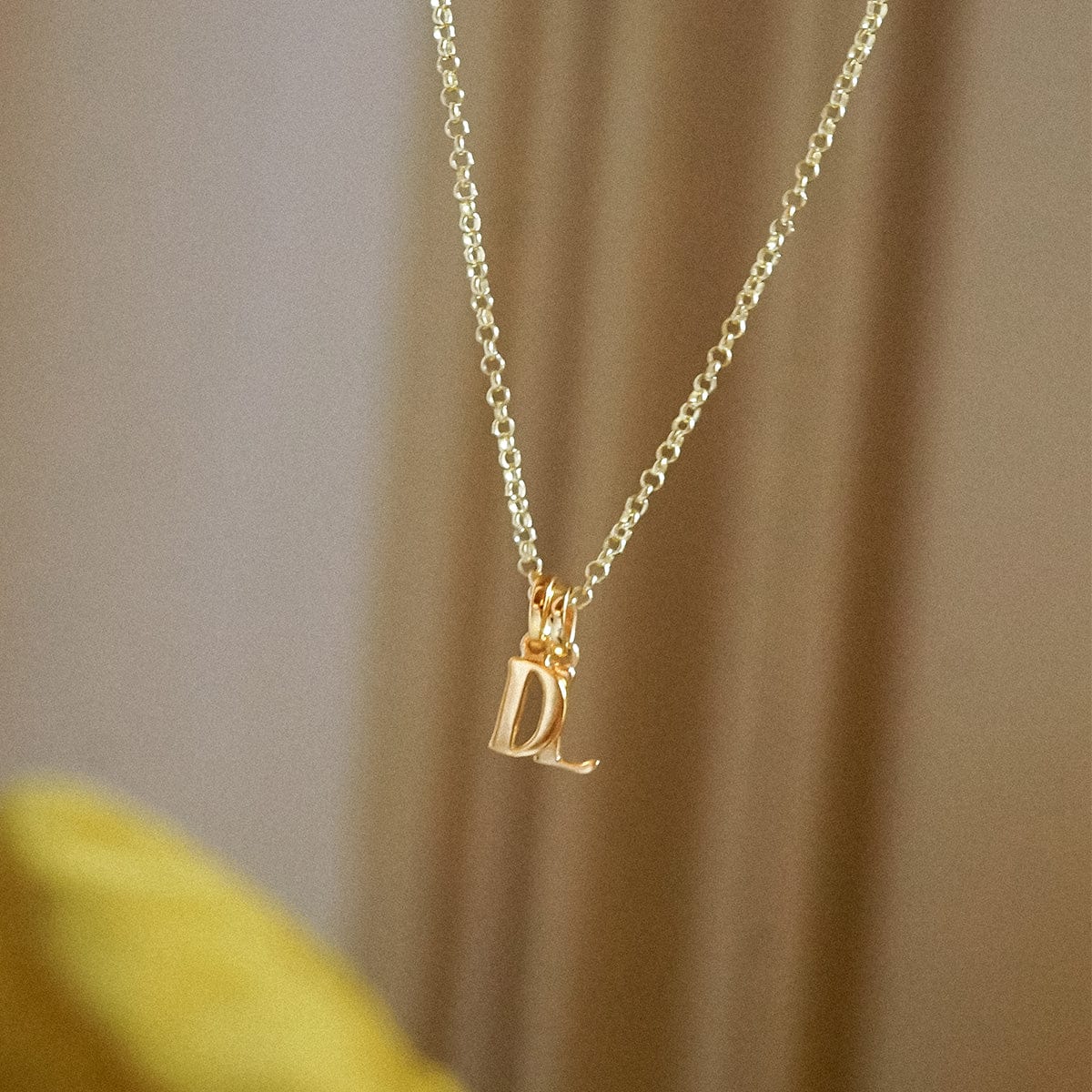 Personalised Initial Pendant Necklace 18ct Gold Plate