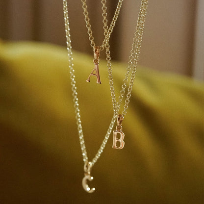 Personalised Initial Pendant Necklace 18ct Gold Plate