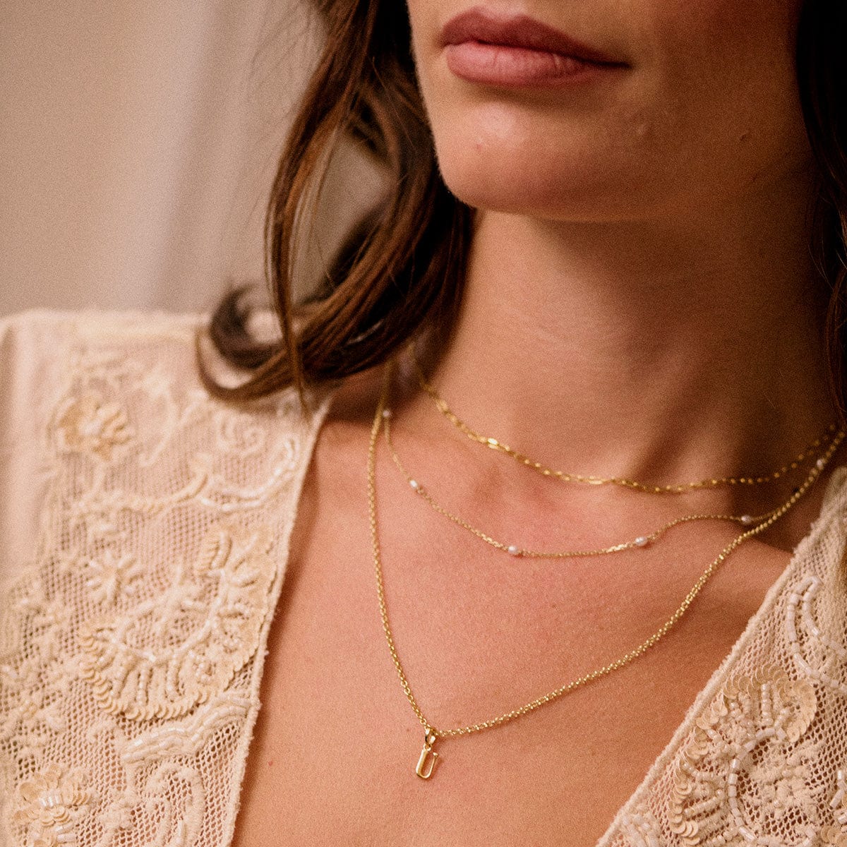 Personalised Initial Pendant Necklace 18ct Gold Plate