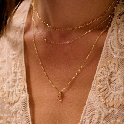Personalised Initial Pendant Necklace 18ct Gold Plate