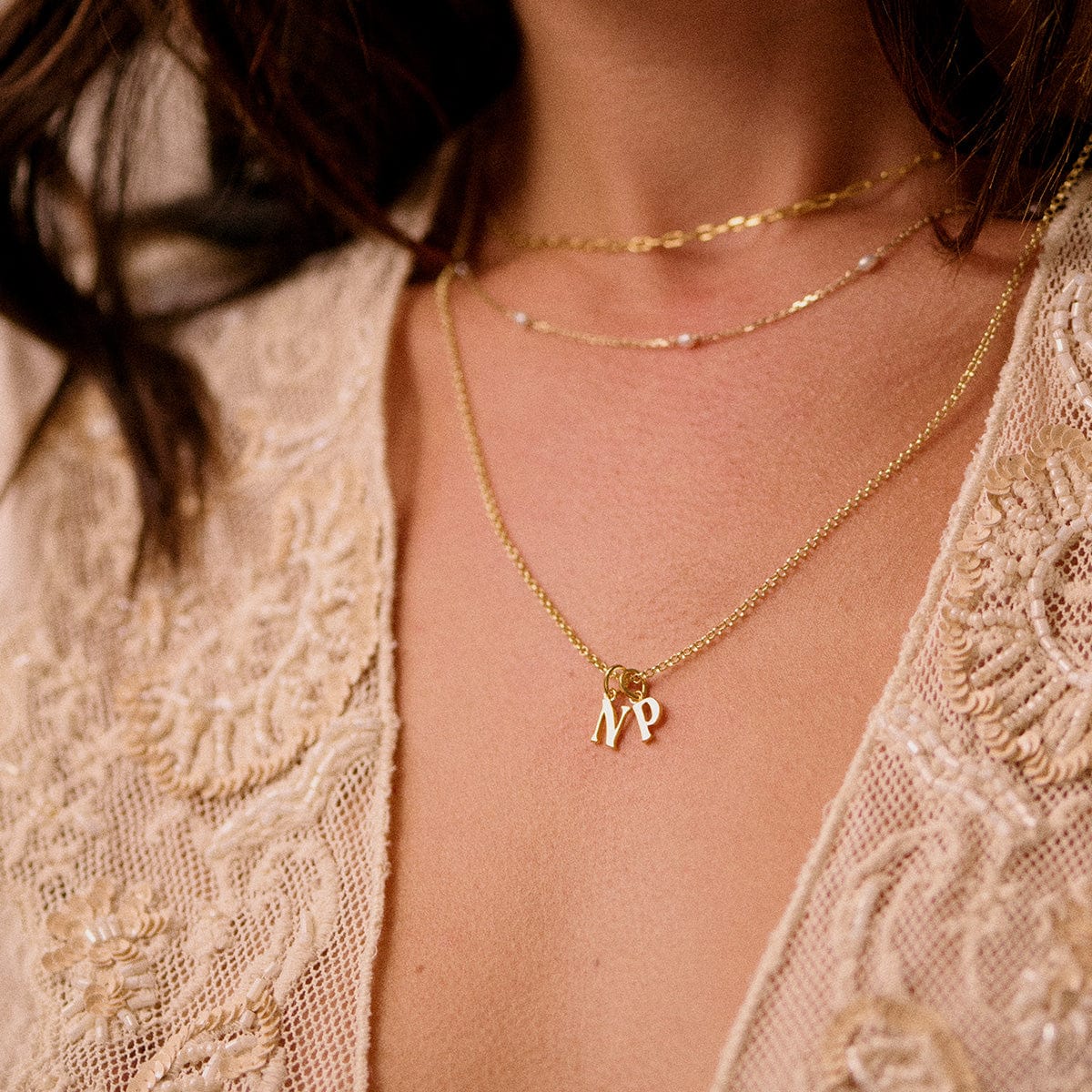 Personalised Initial Pendant Necklace 18ct Gold Plate