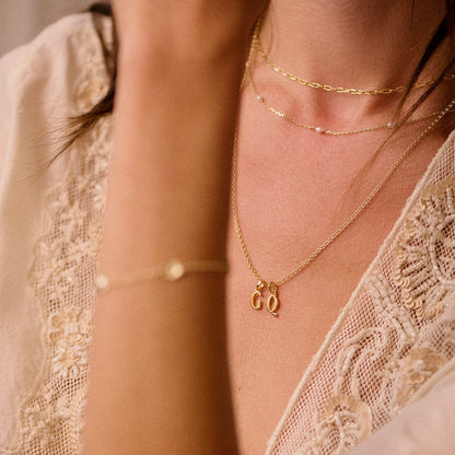 Personalised Initial Pendant Necklace 18ct Gold Plate