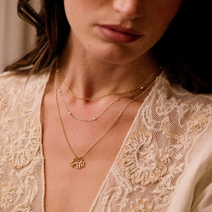 Personalised Initial Pendant Necklace 18ct Gold Plate