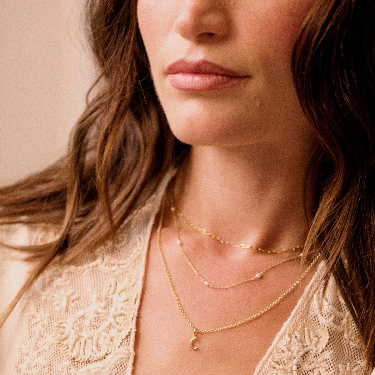 Personalised Initial Pendant Necklace 18ct Gold Plate