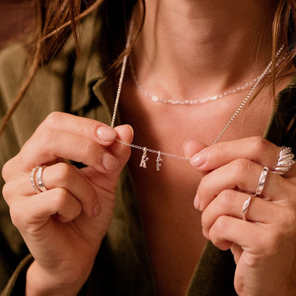 Personalised Initial Pendant Necklace Sterling Silver