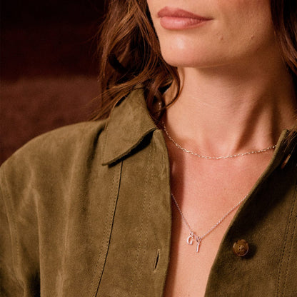 Personalised Initial Pendant Necklace Sterling Silver