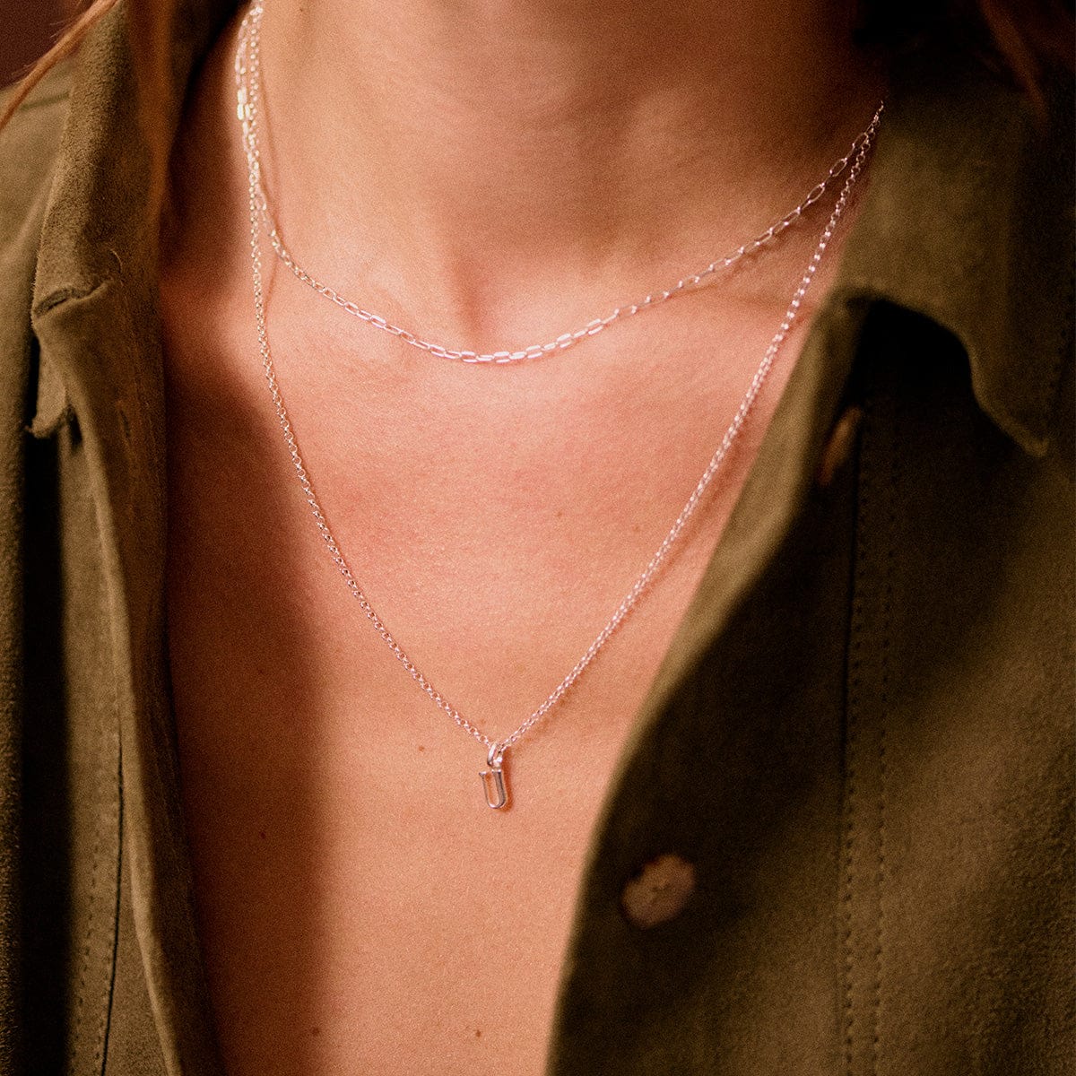 Personalised Initial Pendant Necklace Sterling Silver