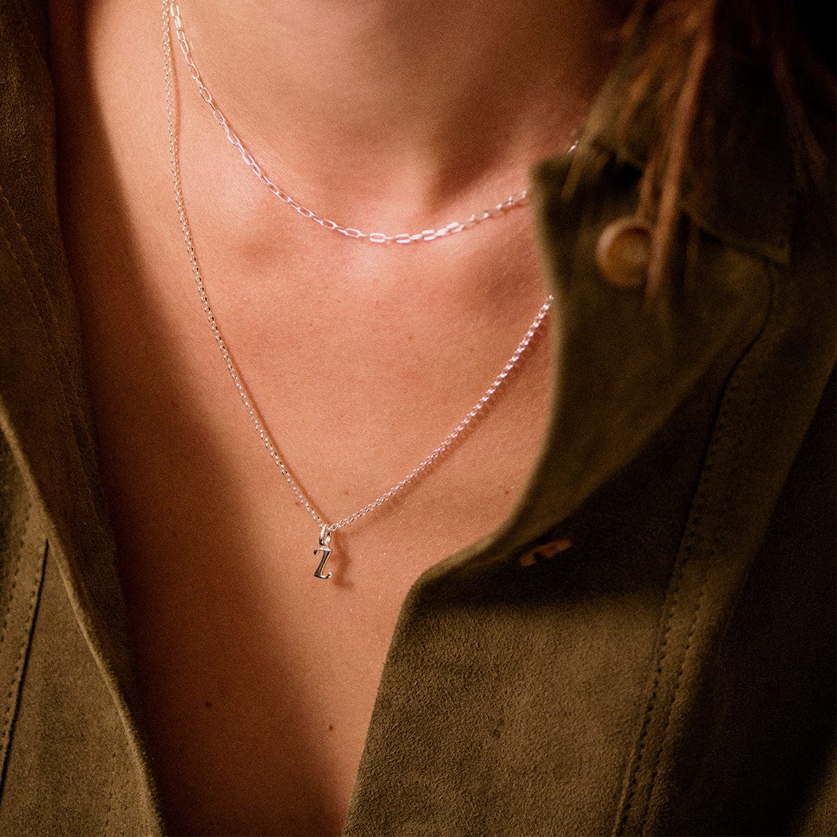 Personalised Initial Pendant Necklace Sterling Silver