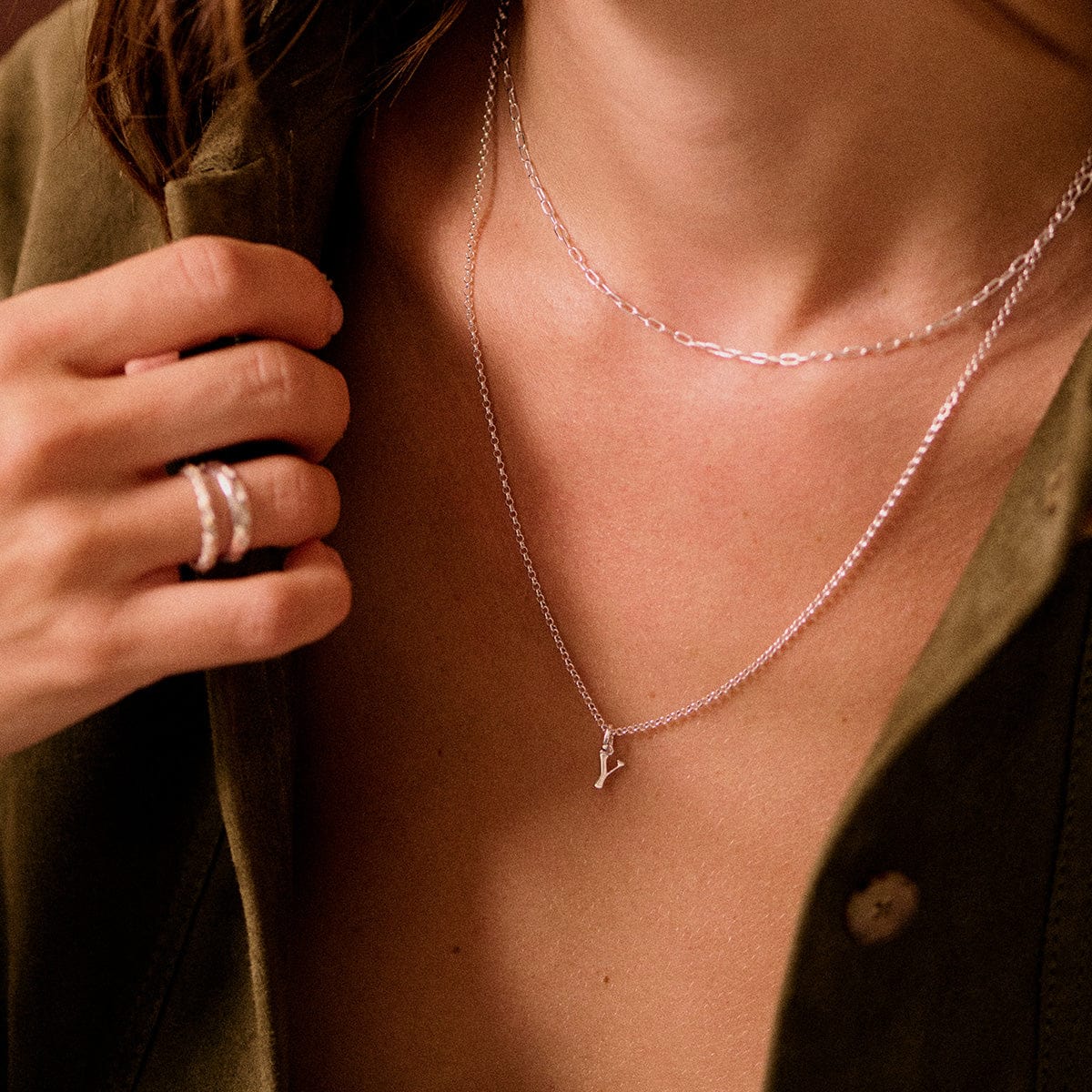 Personalised Initial Pendant Necklace Sterling Silver