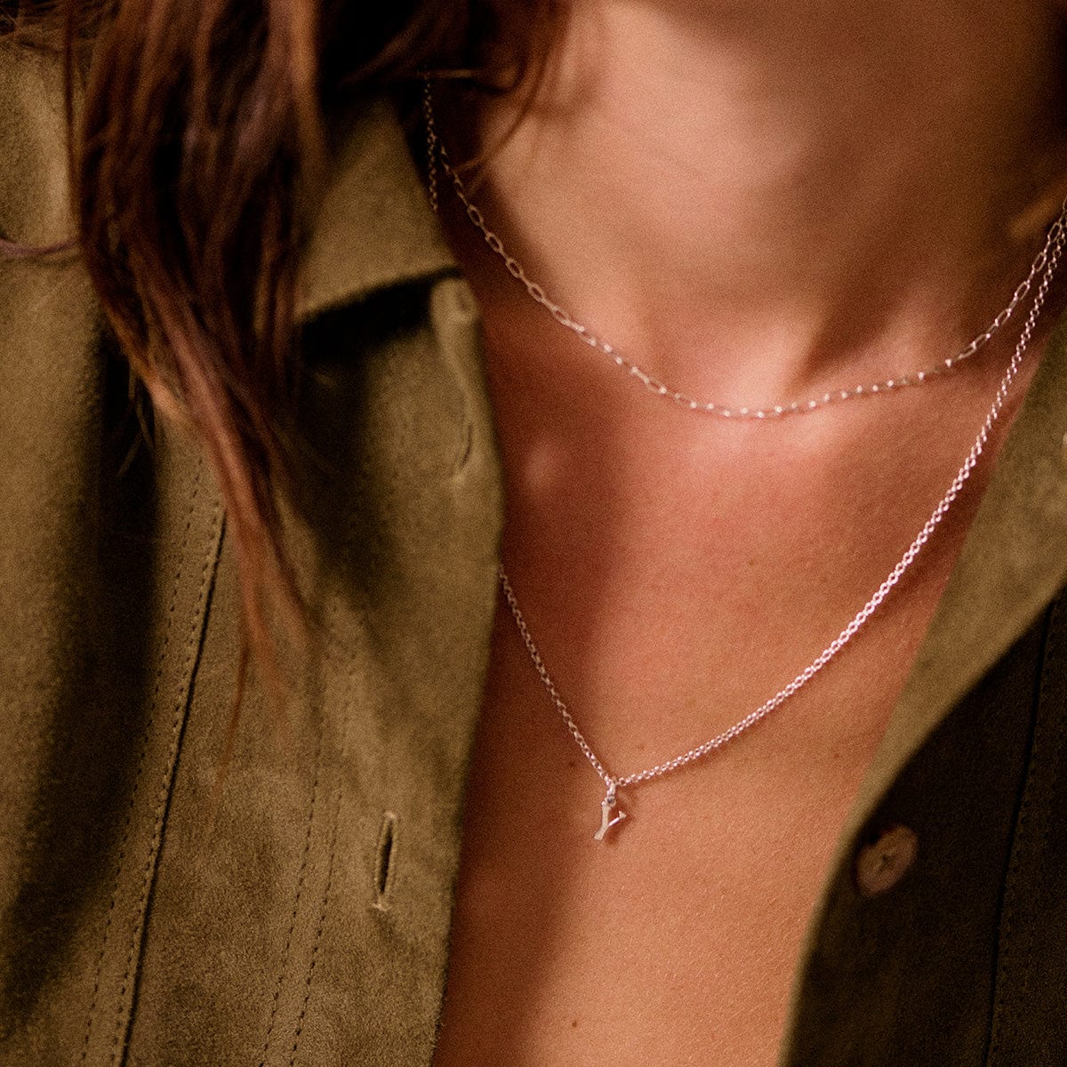 Personalised Initial Pendant Necklace Sterling Silver