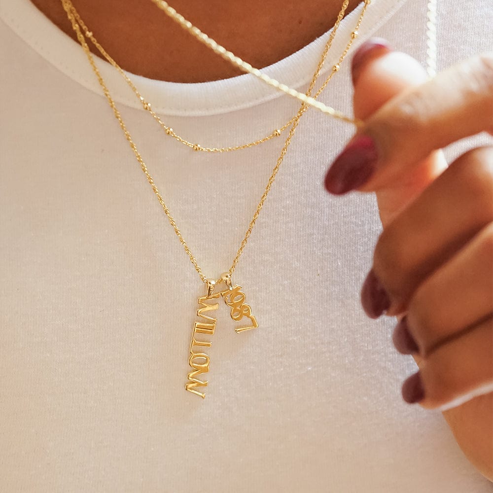 Personalised Name Pendant 18ct Gold Plate