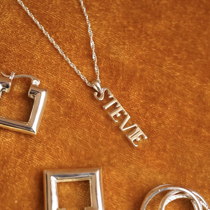 Personalised Name Pendant Sterling Silver