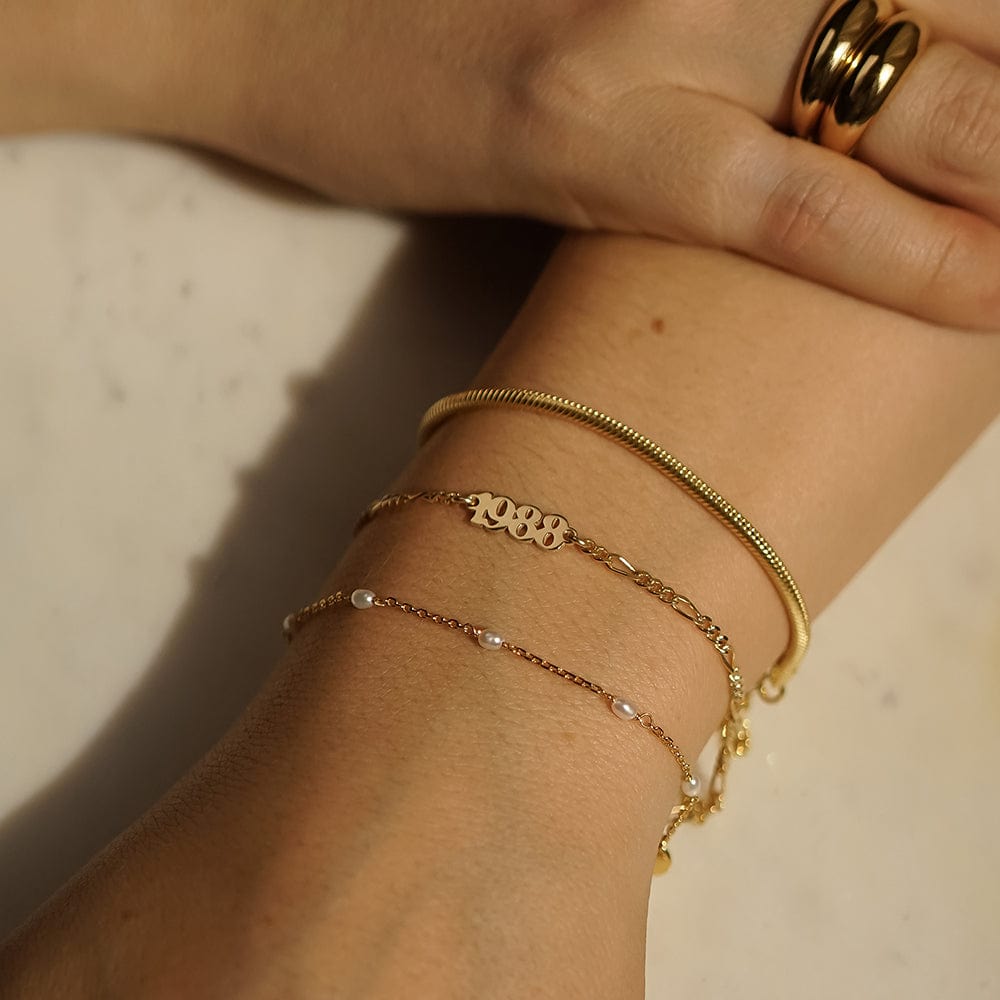 Personalised Year Bracelet 18ct Gold Plate