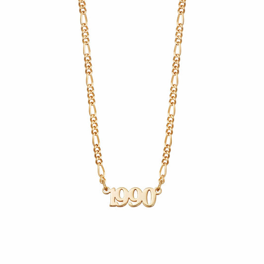 Personalised Year Necklace 18ct Gold Plate