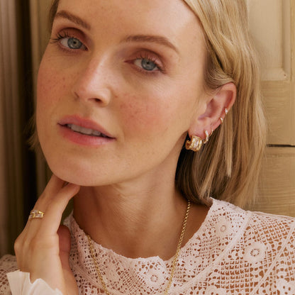 Polly Crystal Hoop Earrings 18ct Gold Plate