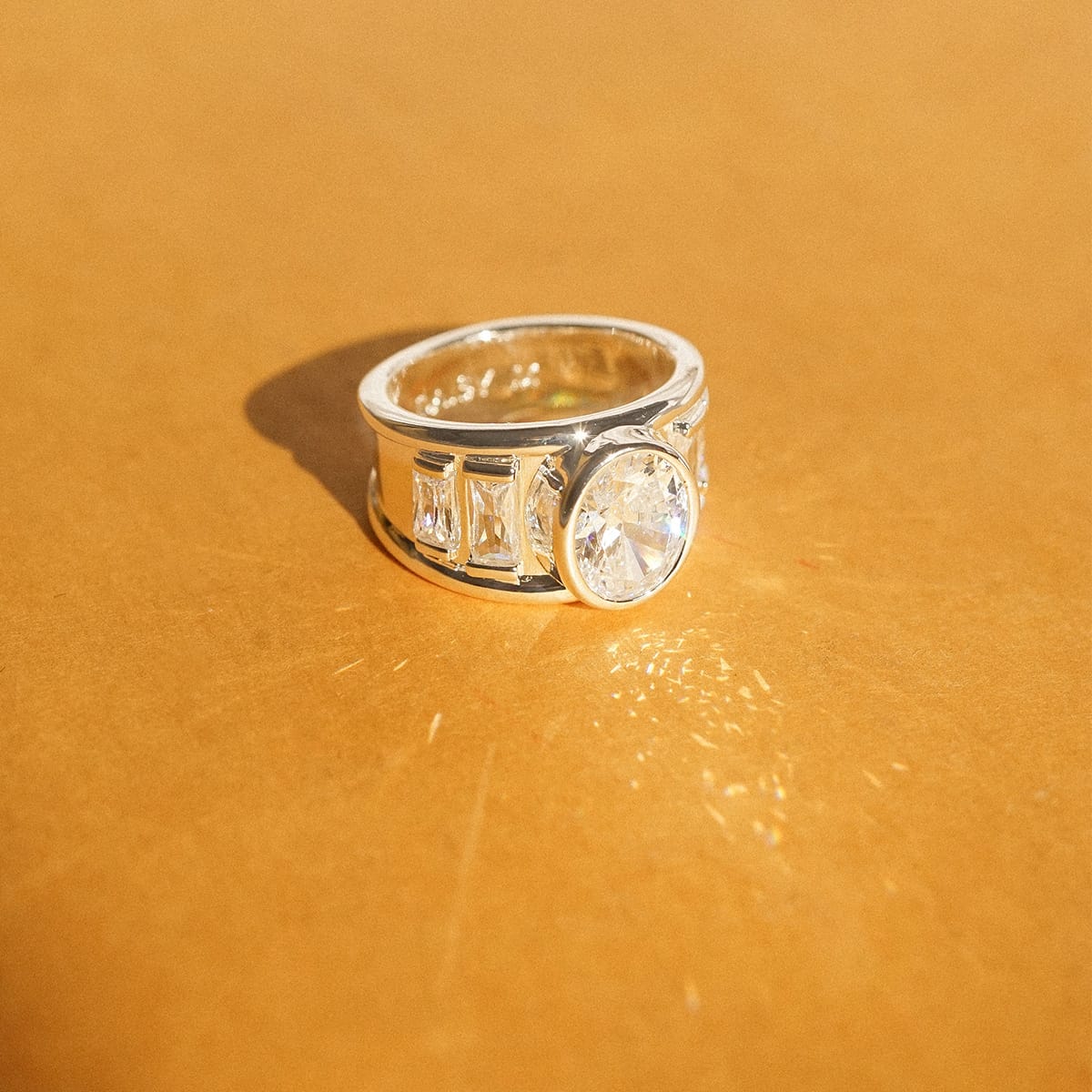 Polly Crystal Ring Stack Sterling Silver