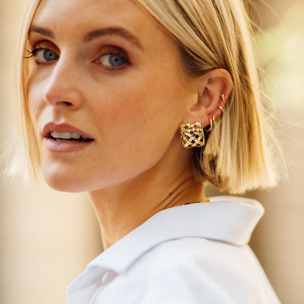 Polly Essential Huggie Earrings 18ct Gold Plate