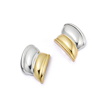 Polly Cuff Mixed Metal Stud Earrings 18ct Gold Plate