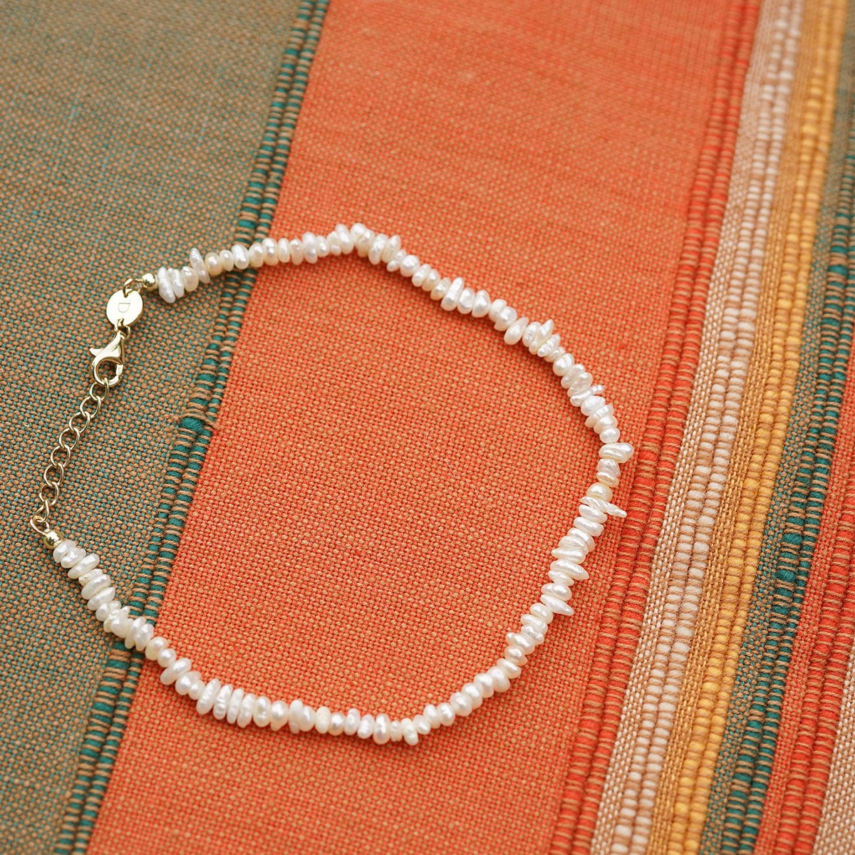 Polly Beach Pearl Anklet 18ct Gold Plate