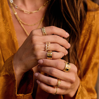 Polly Chunky Tidal Ring 18ct Gold Plate