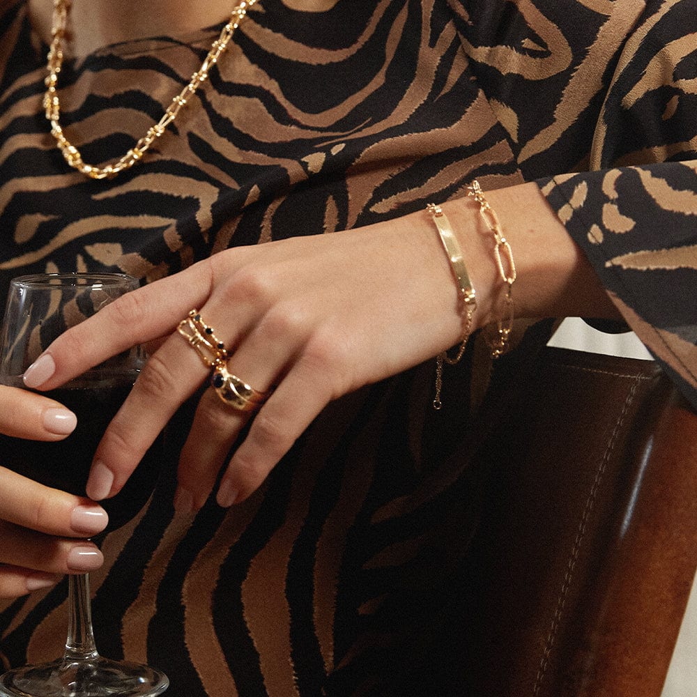 Polly Identity Tag Bracelet 18ct Gold Plate