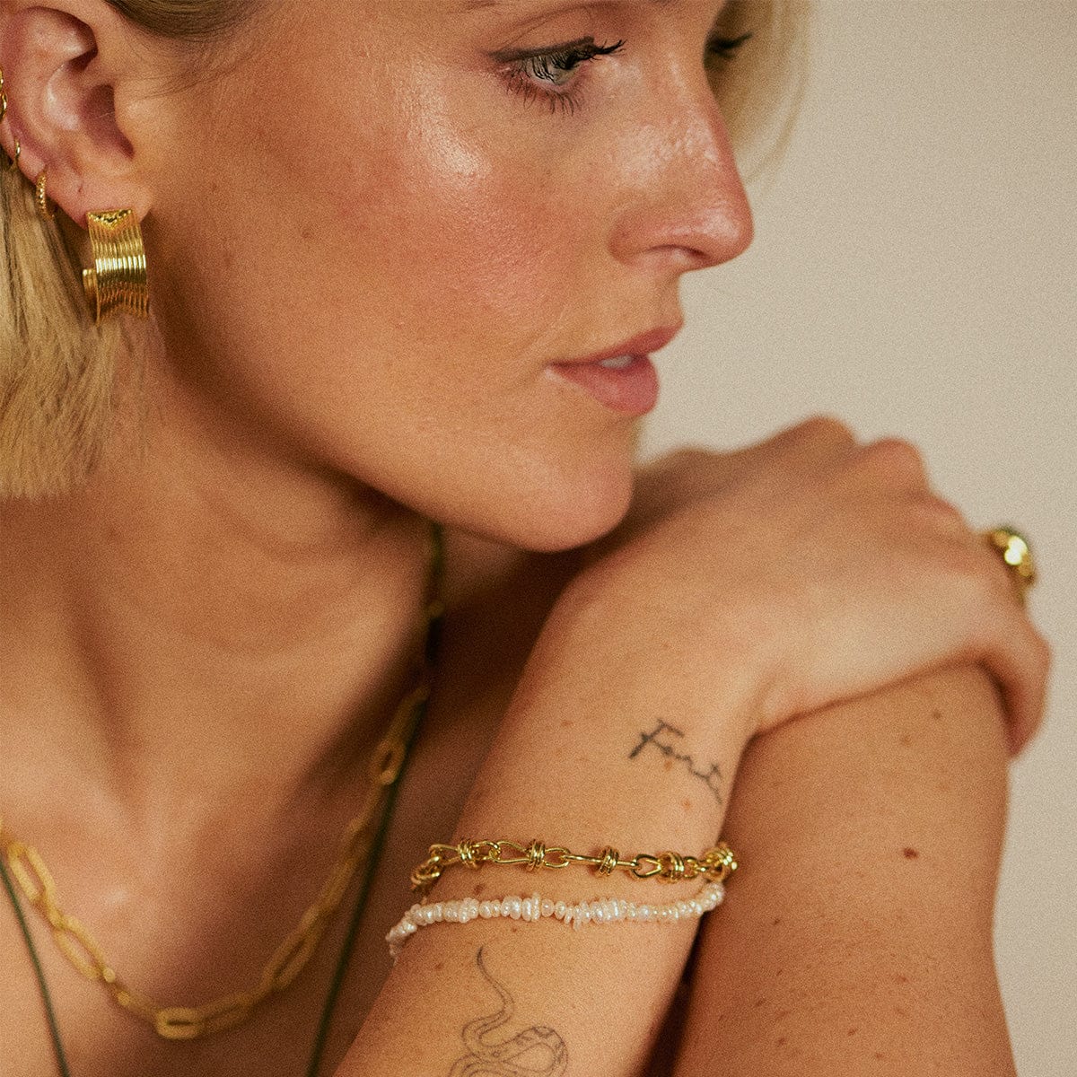 Polly Knot Chain Bracelet 18ct Gold Plate