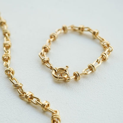 Polly Knot Chain Layering Set 18ct Gold Plate