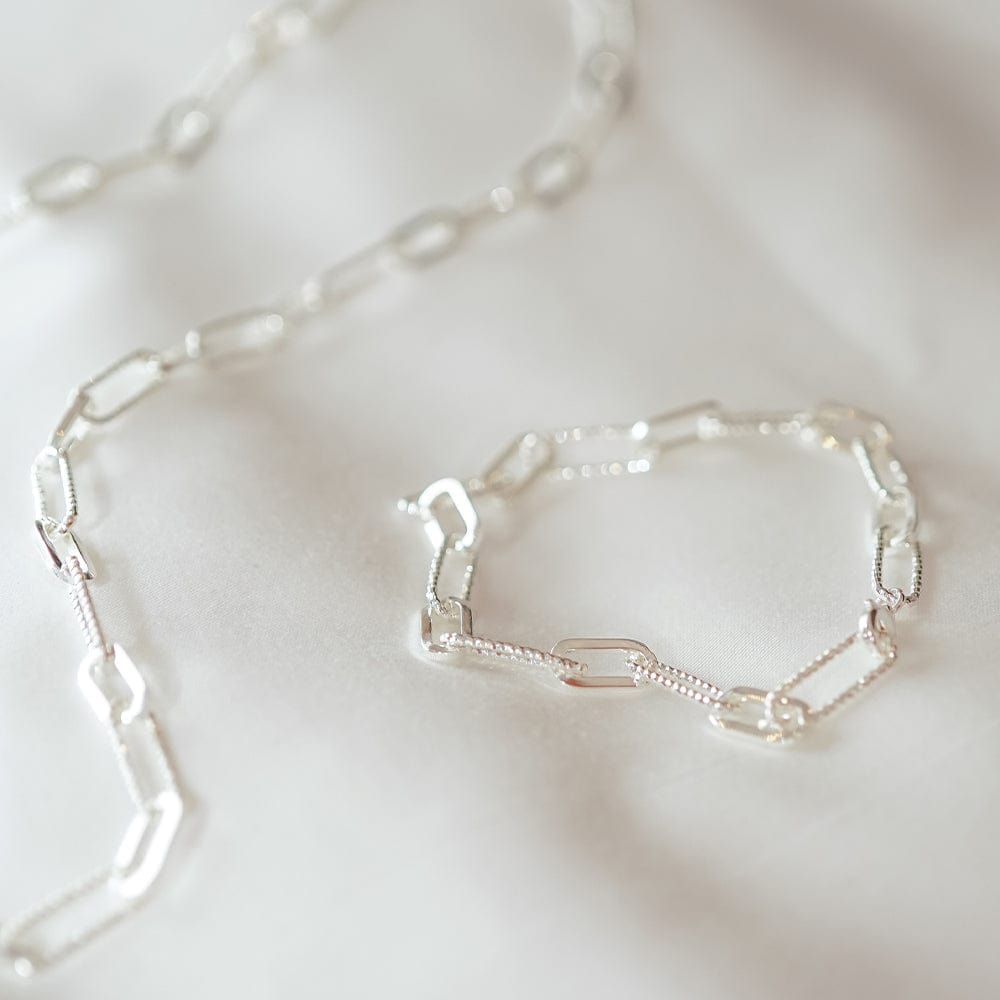 Polly Paperclip Chain Bracelet Silver Plate