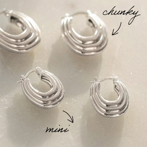 Polly Ridge Hoop Earrings Silver Plate