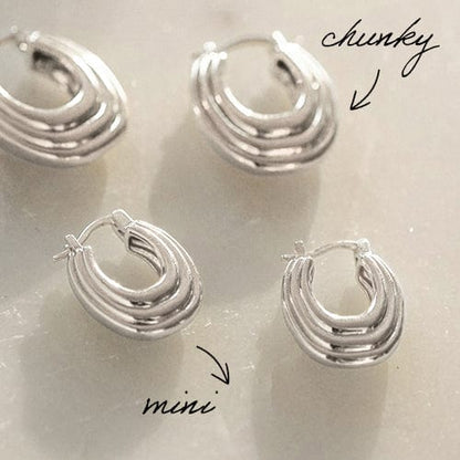 Polly Ridge Hoop Earrings Silver Plate