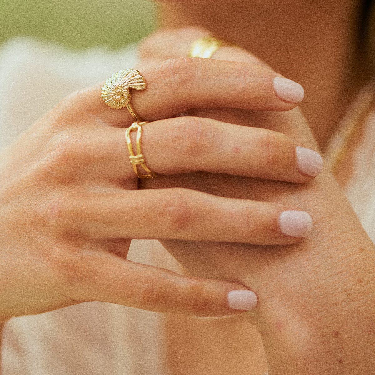 Polly Shell Ring 18ct Gold Plate