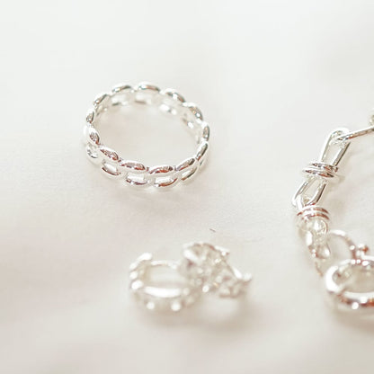 Polly Solid Chain Ring Sterling Silver