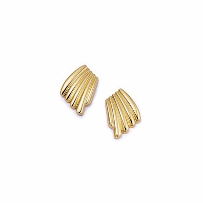 Polly Wave Stud Earrings 18ct Gold Plate