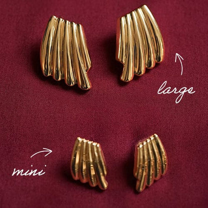 Polly Wave Stud Earrings 18ct Gold Plate
