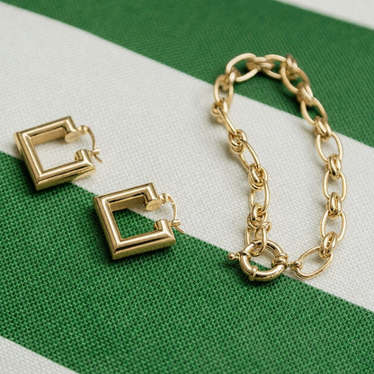 Polly Vintage Link Chain Bracelet 18ct Gold Plate