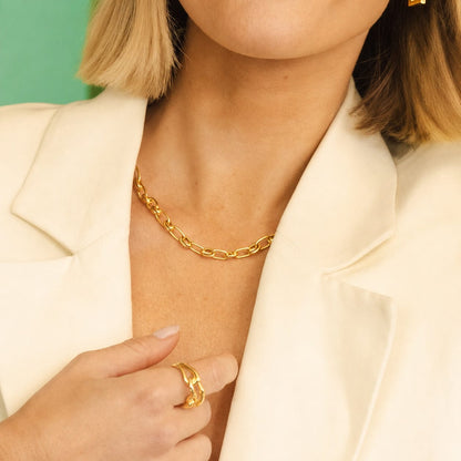 Polly Vintage Link Chain Layering Set 18ct Gold Plate