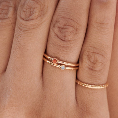 Rainbow Moonstone Healing Stone Ring 18ct Gold Plate