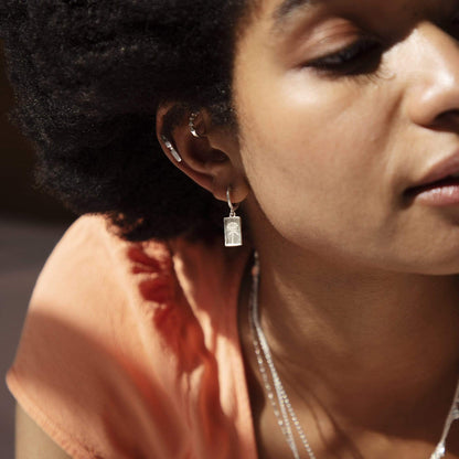 Rose Drop Earrings Sterling Silver
